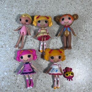 Lalaloopsy 3” Mini Dolls Lot of 5 + 1 Pet